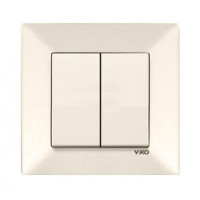 Выключатель двухклавишный крем VIKO MERIDIAN 90970202-WH